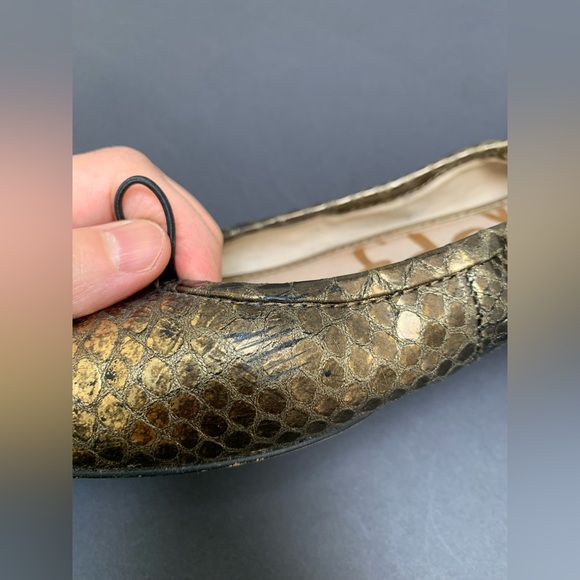 Sam Edelman Felicia ballet flats in gold snakeskin - Picture 4 of 5